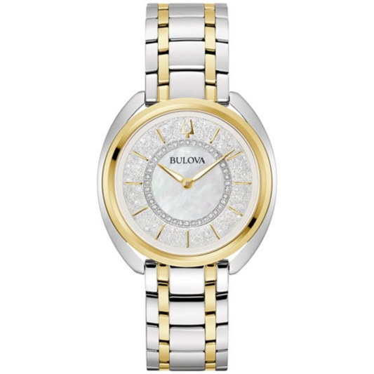 LADIES' DUALITY TWO-TONE STAINLESS STEEL WATCH W/ 2 STRAPS, MOTHER-OF-PEARL DIAL