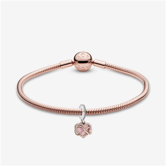 SPARKLING INFINITY HEART BRACELET, ROSE GOLD, 7.9"