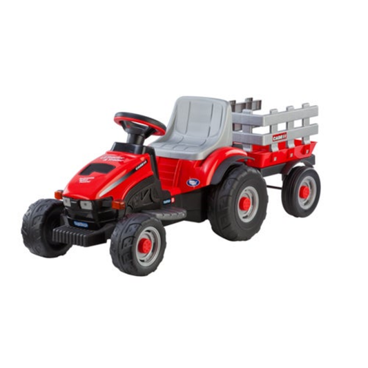 CASE IH LIL TRACTOR & TRAILER 6V RIDE-ON RED