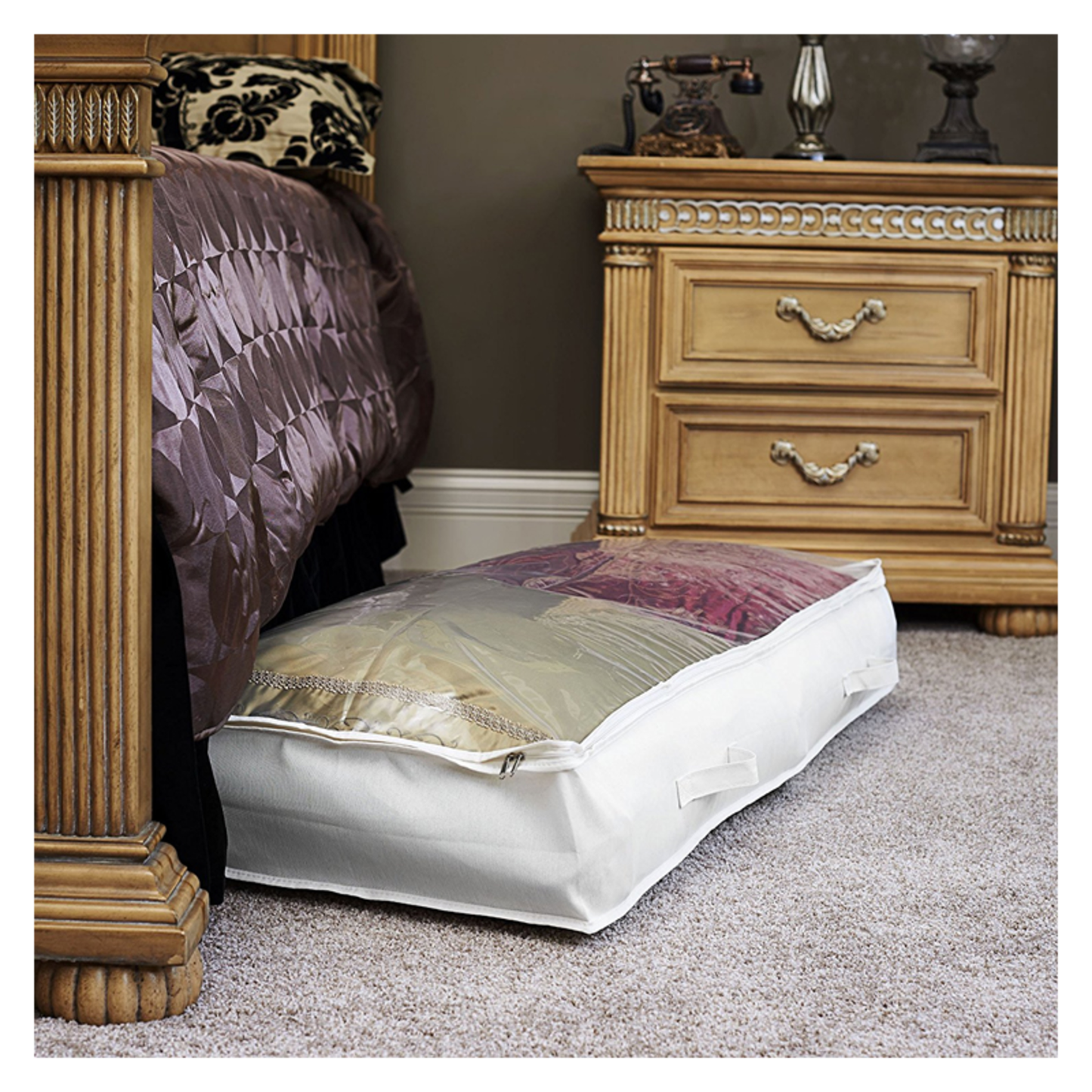 UNDERBED STORAGE BAG - (NATURAL CANVAS)