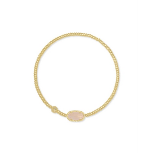 GRAYSON STRETCH BRACELET, GOLD ROSE QUARTZ