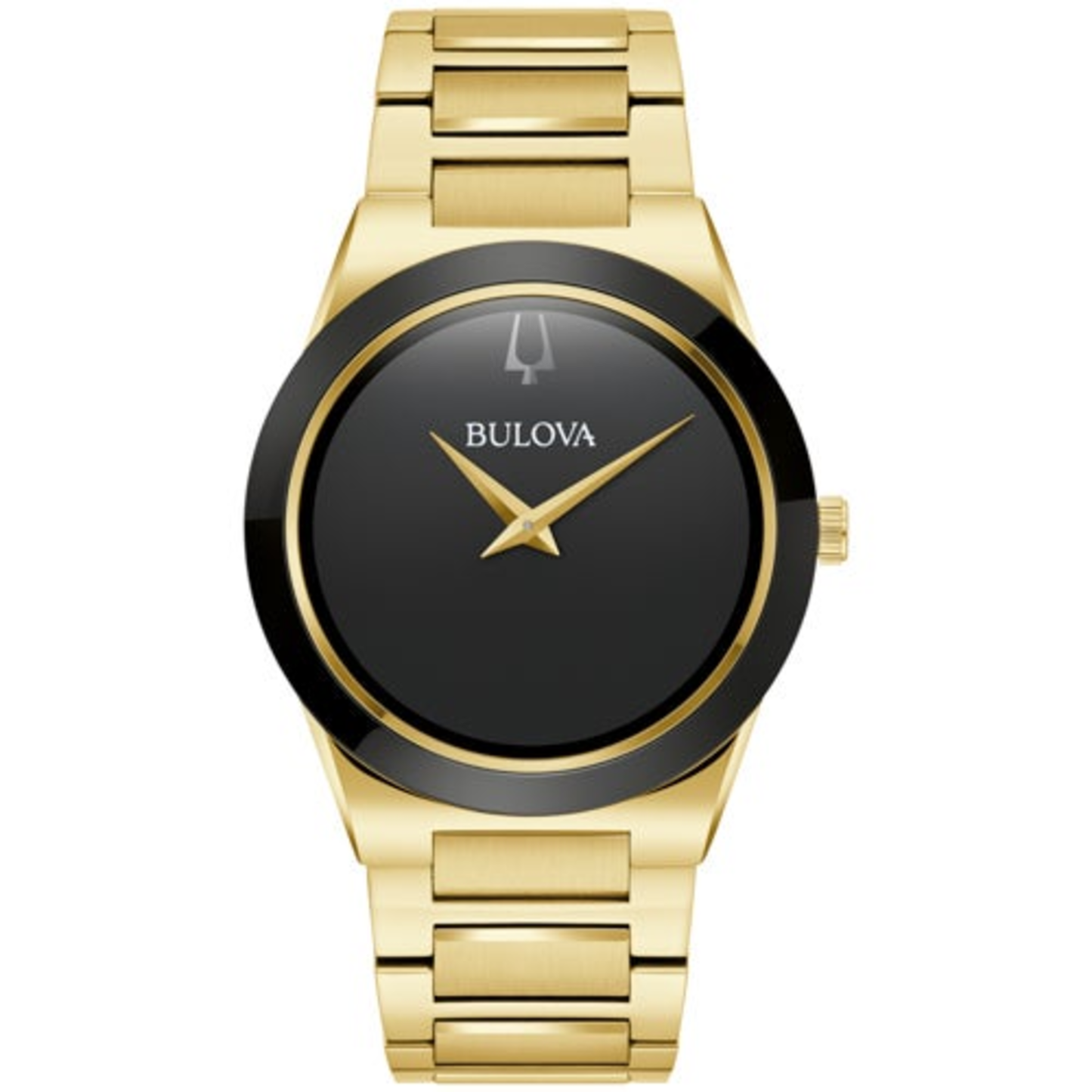 MEN'S MILLENNIA GOLD-TONE STAINLESS STEEL WATCH, BLACK DIAL