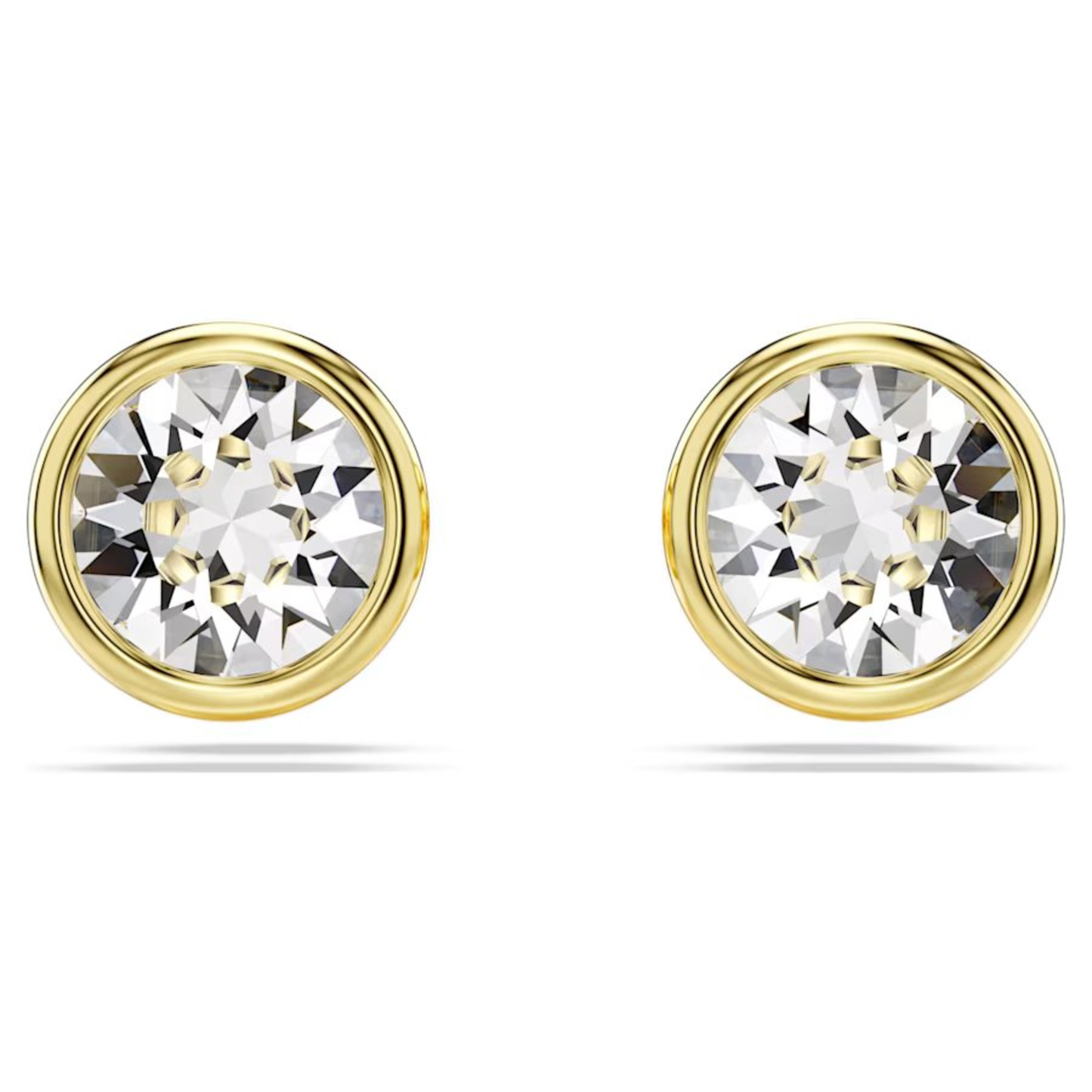 SWAROVSKI IMBER STUD EARRINGS ROUND CUT, WHITE, GOLD-TONE PLATED