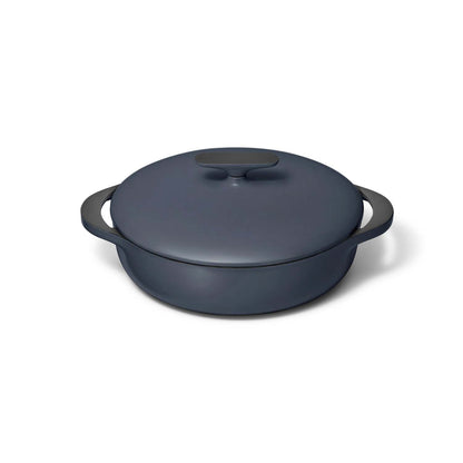 3.5QT ENAMELED CAST IRON BRAISER W/ DOMED LID DARK NAVY