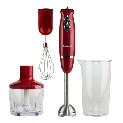 MULTI-PURPOSE 4-IN-1 IMMERSION HAND BLENDER RED