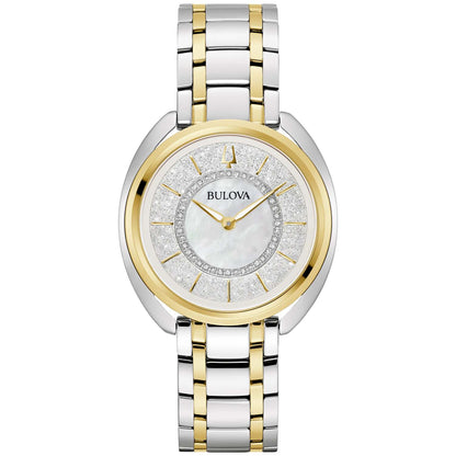 LADIES' DUALITY TWO-TONE STAINLESS STEEL WATCH W/ 2 STRAPS, MOTHER-OF-PEARL DIAL