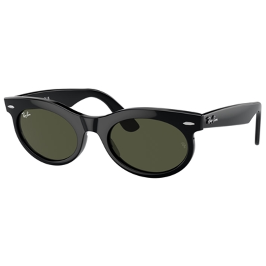 OVAL UNISEX NON-POLARIZED SUNGLASSES, BLACK/GREEN, 53
