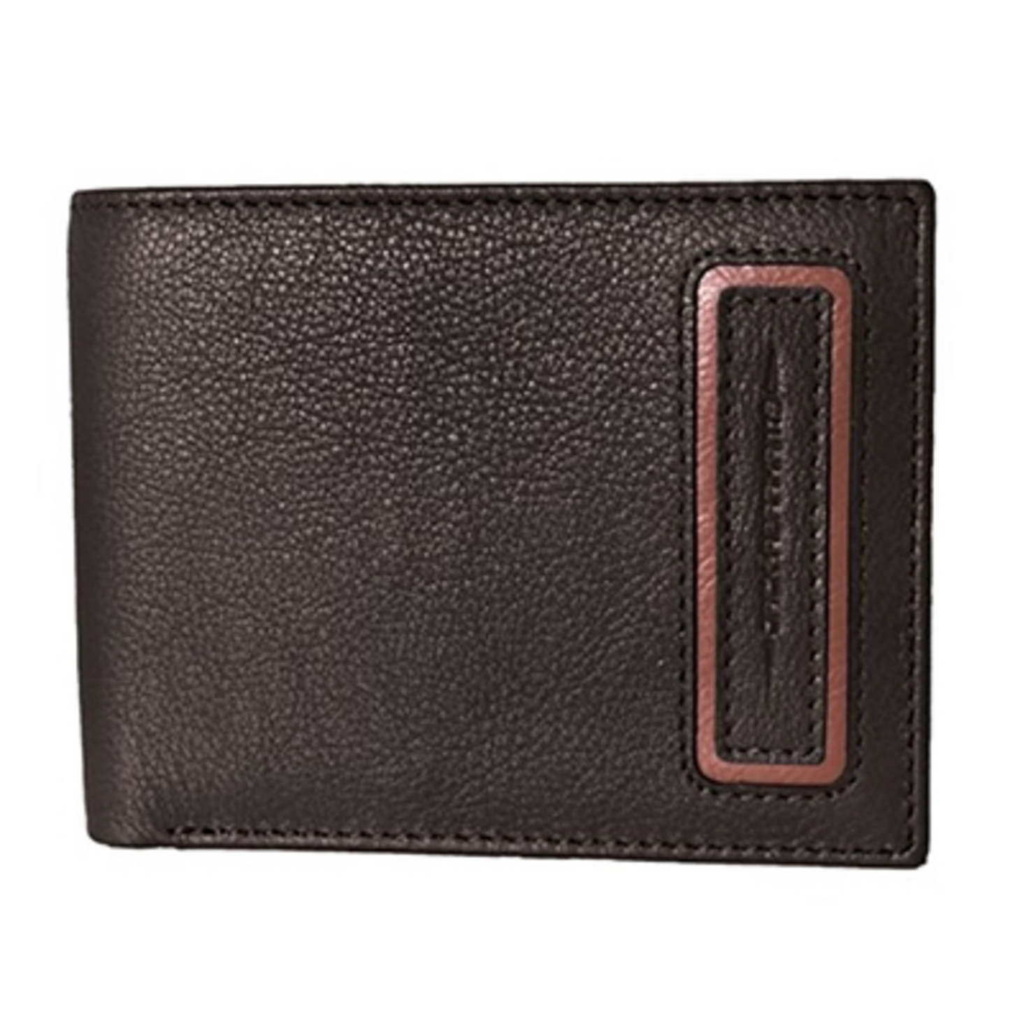 ORGANIC WALLET, TWO-TONE, BI-FOLD WALLET, BLACK/COGNAC
