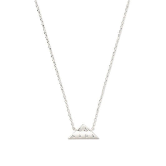 FOLDS OF HONOR PENDANT NECKLACE, SILVER WHITE CZ