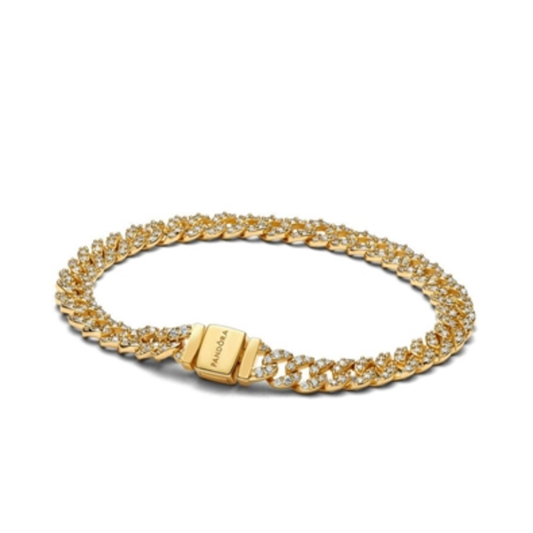 PAVÉ CUBAN CHAIN BRACELET, 7.1"