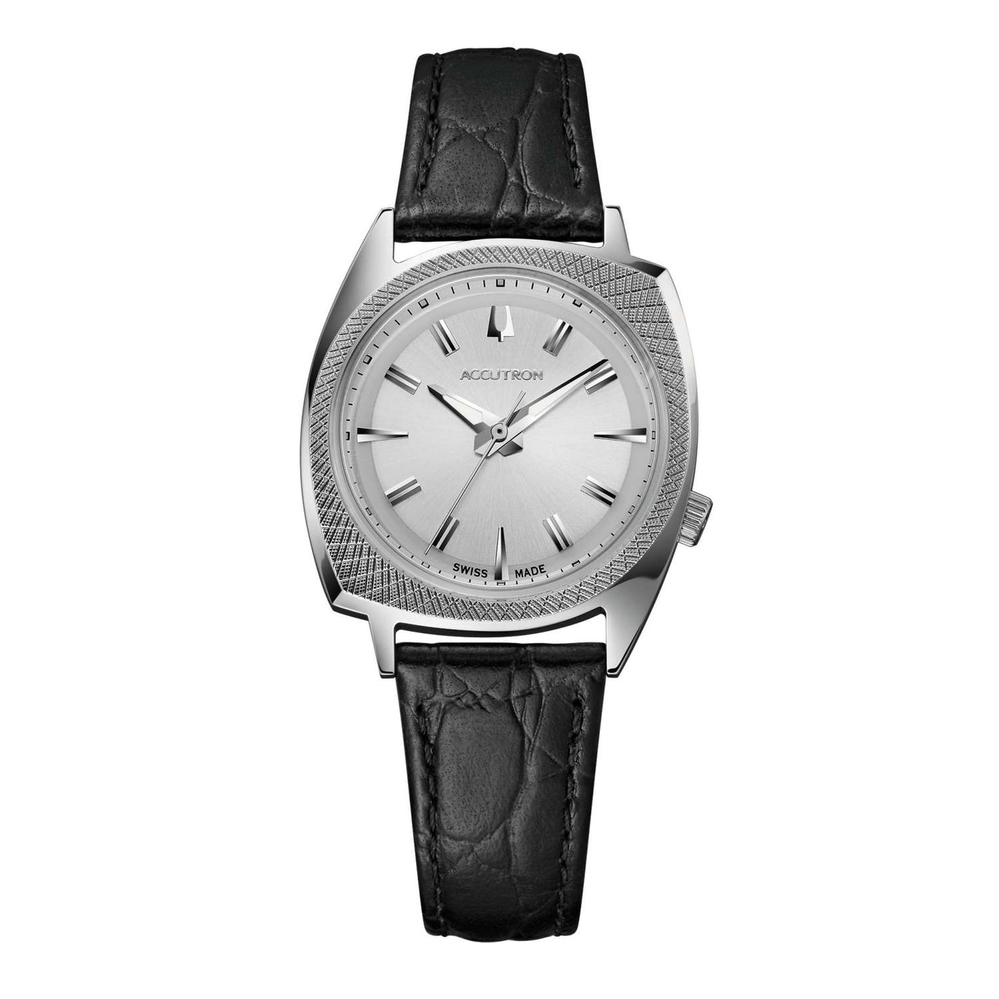 UNISEX LEGACY AUTOMATIC 565 CASE BLACK LEATHER STRAP SILVER DIAL