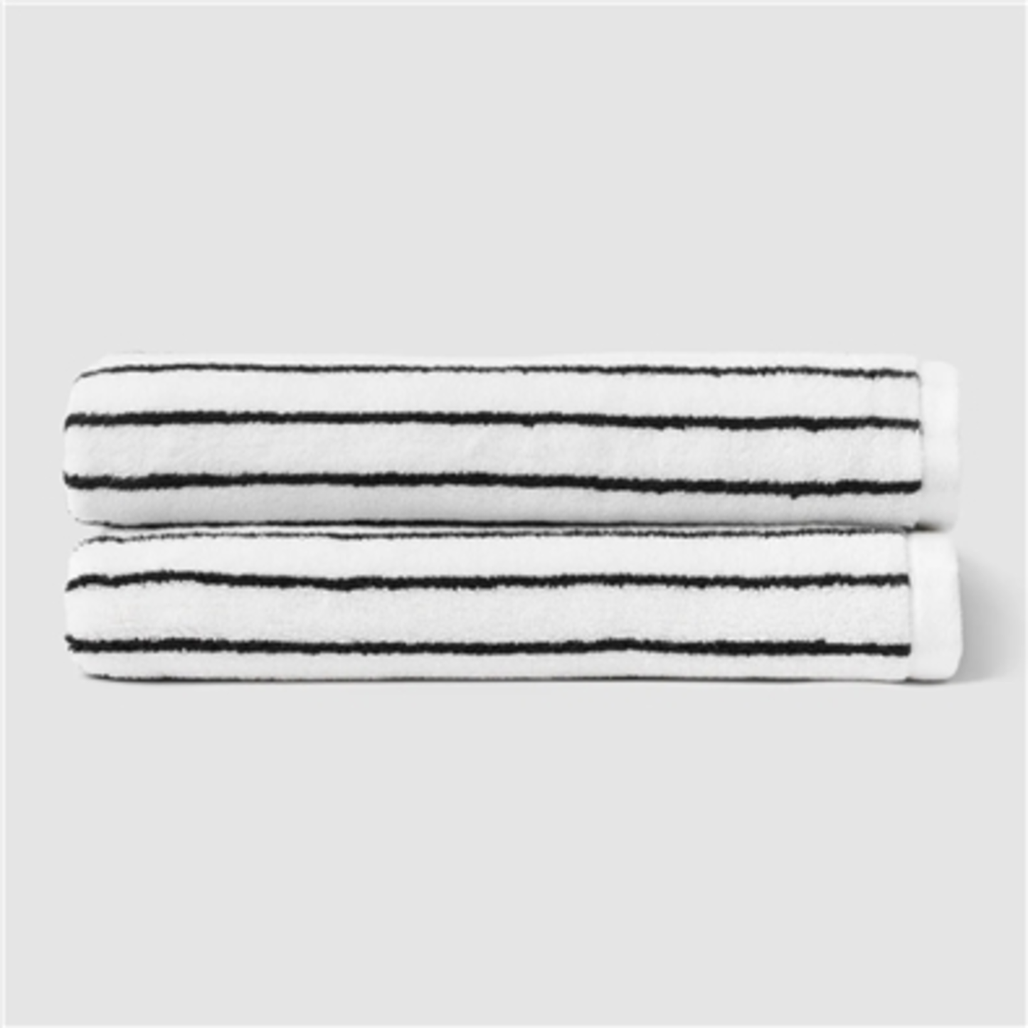 LUXE BATH TOWEL 2PC SET, BLACK STRIPE