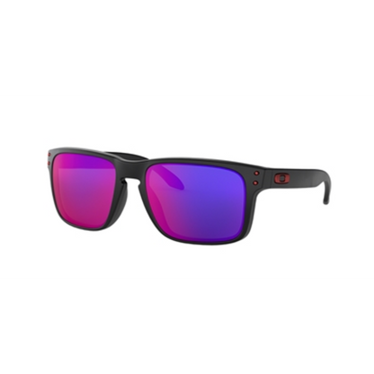 HOLBROOK WOMEN NON-POLAR SUNGLASSES, MATTE BLACK, RED IRIDIUM, 55