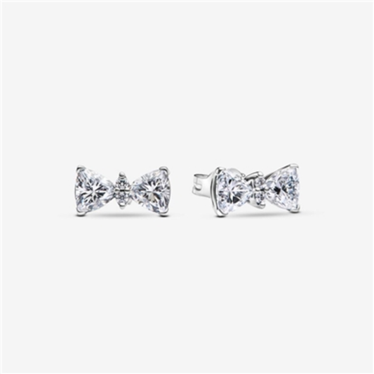 SPARKLING BOW STUD EARRINGS