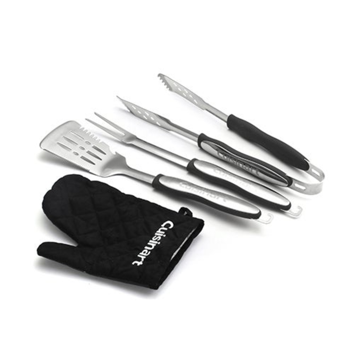 3PC GRILLING TOOL SET W/ BLACK GRILL GLOVE BLACK