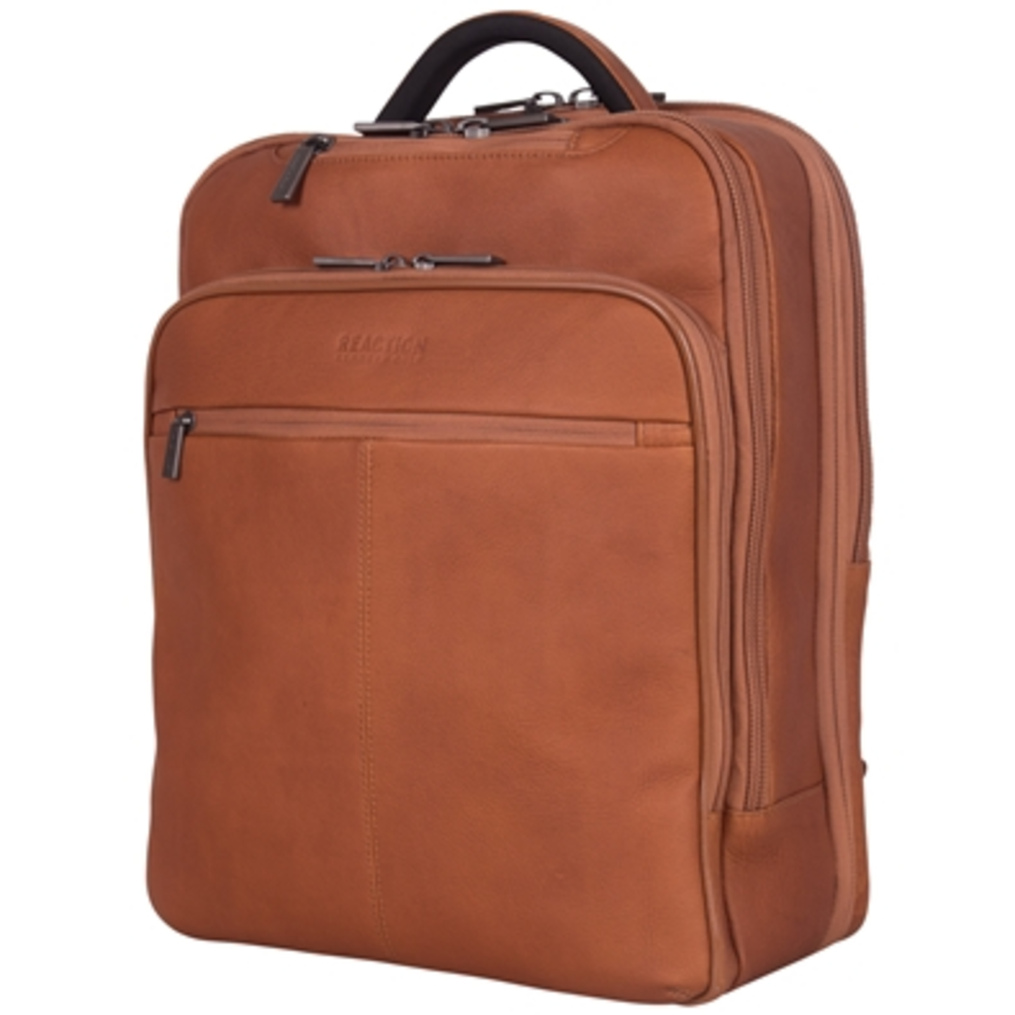 COLOMBIAN LEATHER EZ SCAN BACKPACK, COGNAC, ONE SIZE