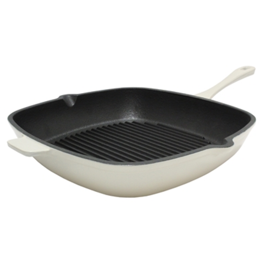NEO CAST IRON SQUARE GRILL PAN, MERINGUE, 11"