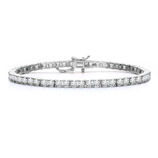 CZ CLASSIC TENNIS BRACELET, CLEAR, 7"