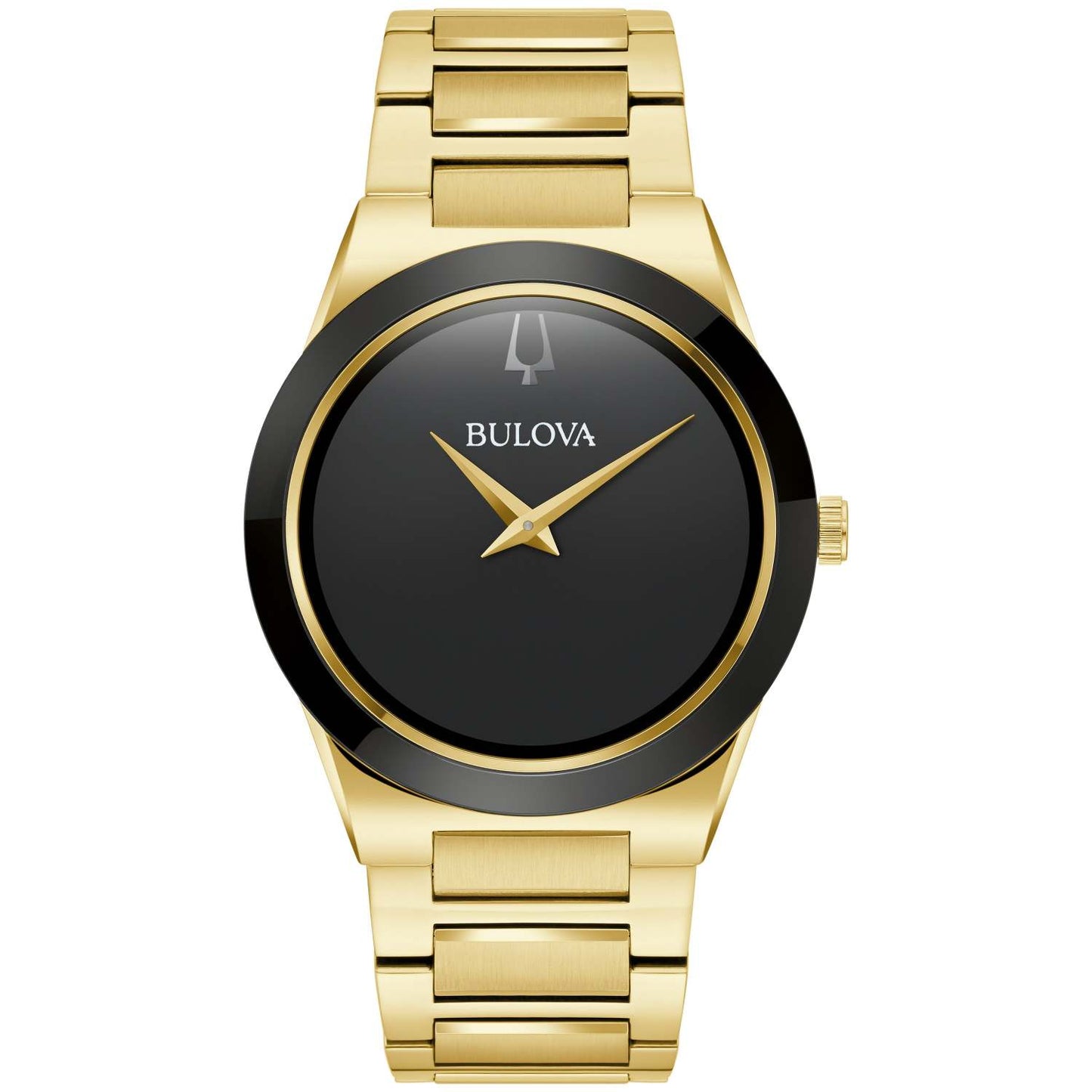 MEN'S MILLENNIA GOLD-TONE STAINLESS STEEL WATCH, BLACK DIAL