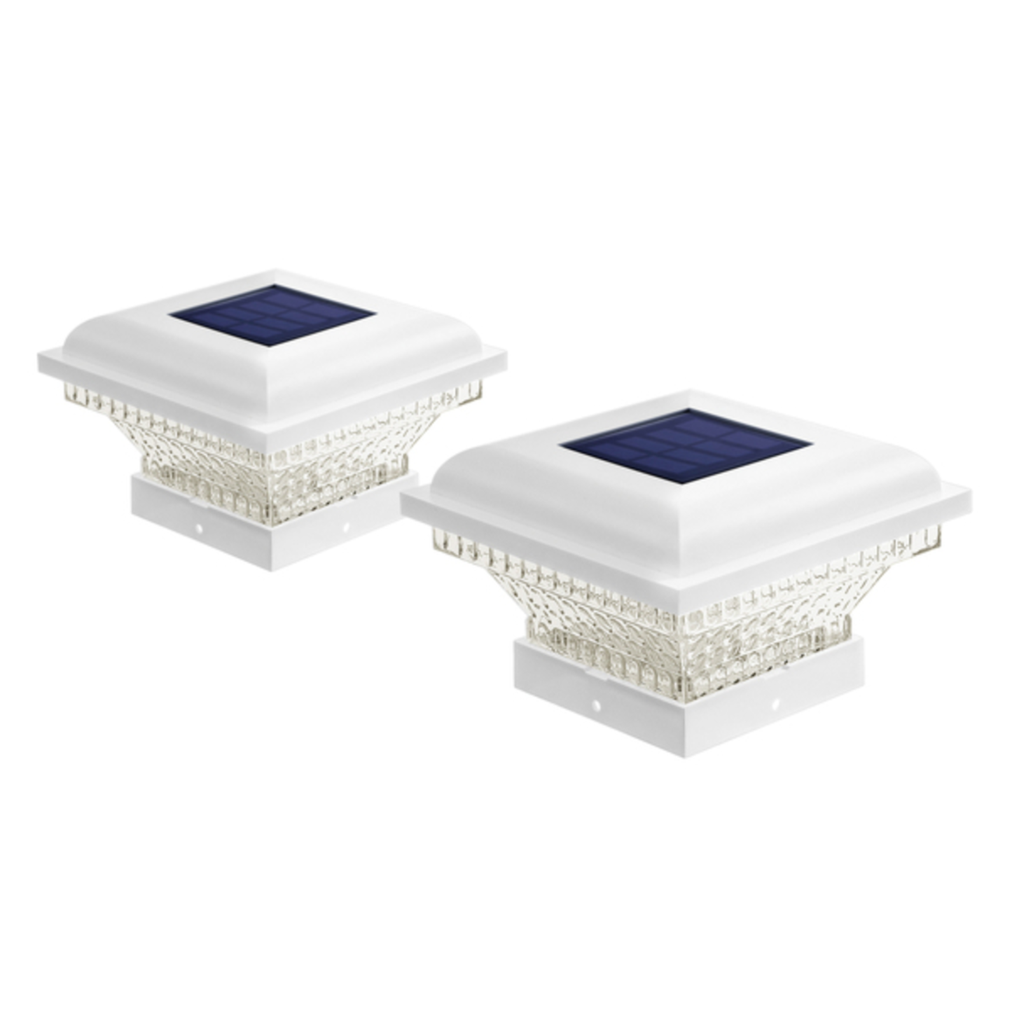 2PK SLR POST CAP LGHT WHT