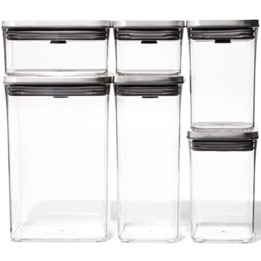 OXO STEEL 6 PIECE POP CONTAINER SET