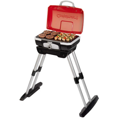 PETIT GOURMET PORTABLE GAS GRILL WITH VERSASTAND RED