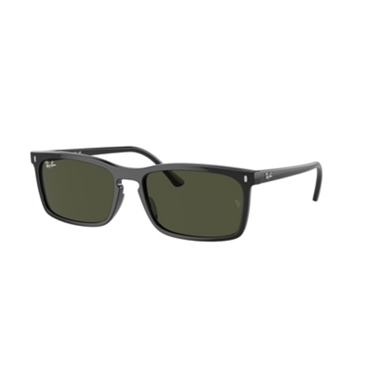 RECTANGULAR NON POLARIZED SUNGLASSES, BLACK/GREEN, 56