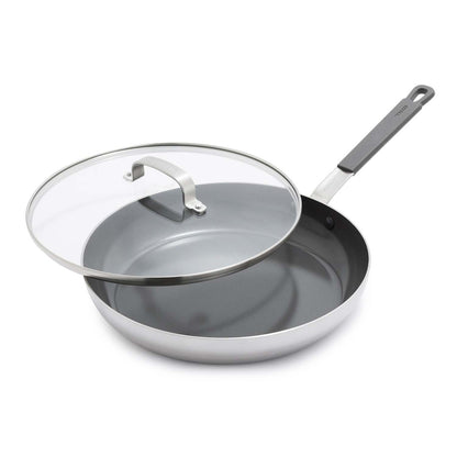 STAINLESS STEEL PFAS-FREE NONSTICK 12" FRY PAN W/ LID