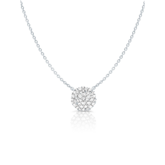 CRISLU ROUND GLISTEN NECKLACE FINISHED IN PURE PLATINUM