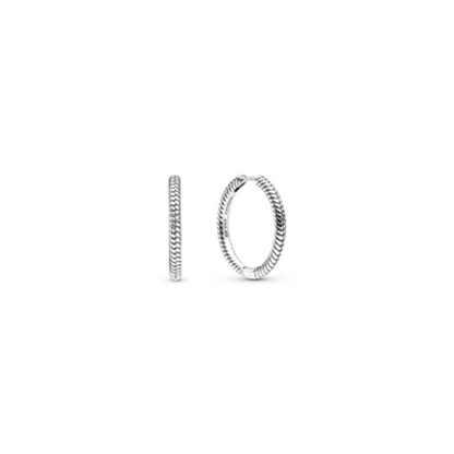 PANDORA MOMENTS CHARM HOOP EARRINGS, STERLING SILVER