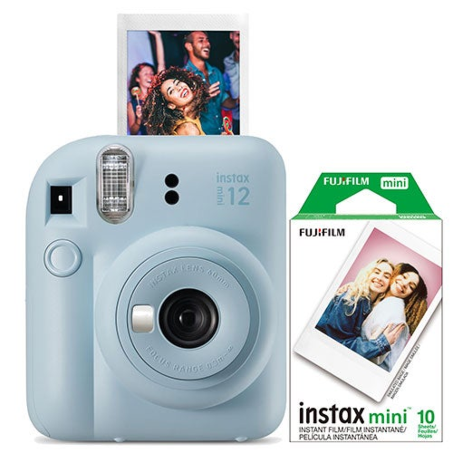 INSTAX MINI 12 INSTANT CAMERA W/ 10 COUNT FILM PASTEL BLUE