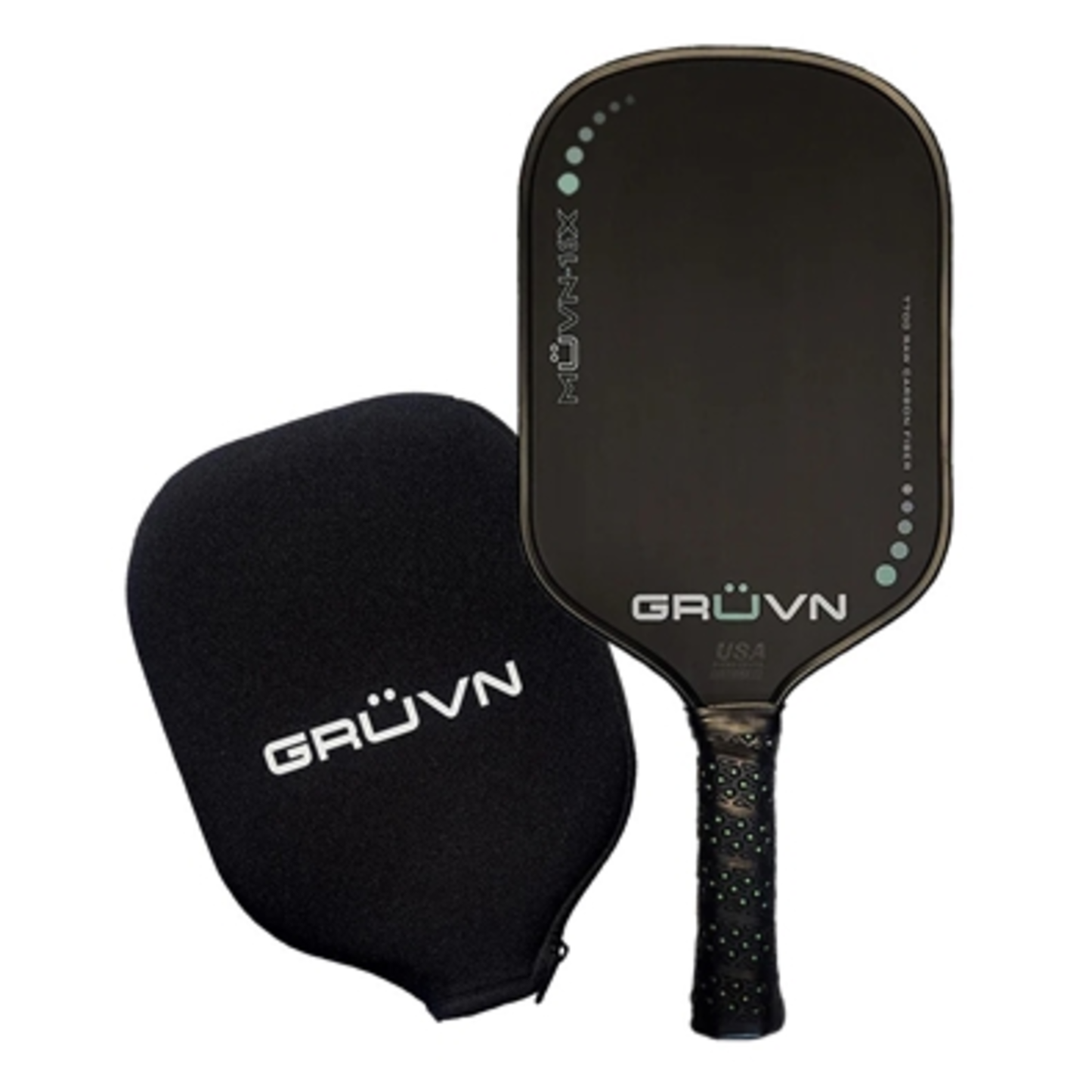 MUVN-16X PICKLEBALL PADDLE, BLACK/MINT, 16.5''