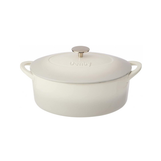 DENBY NATURAL CANVAS CAST IRON 4.2L OVAL CASSEROLE