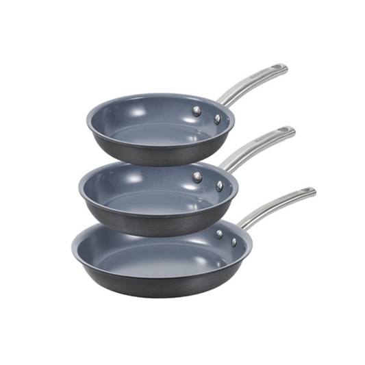 SKILLET SET, GRAY, 3 PIECES