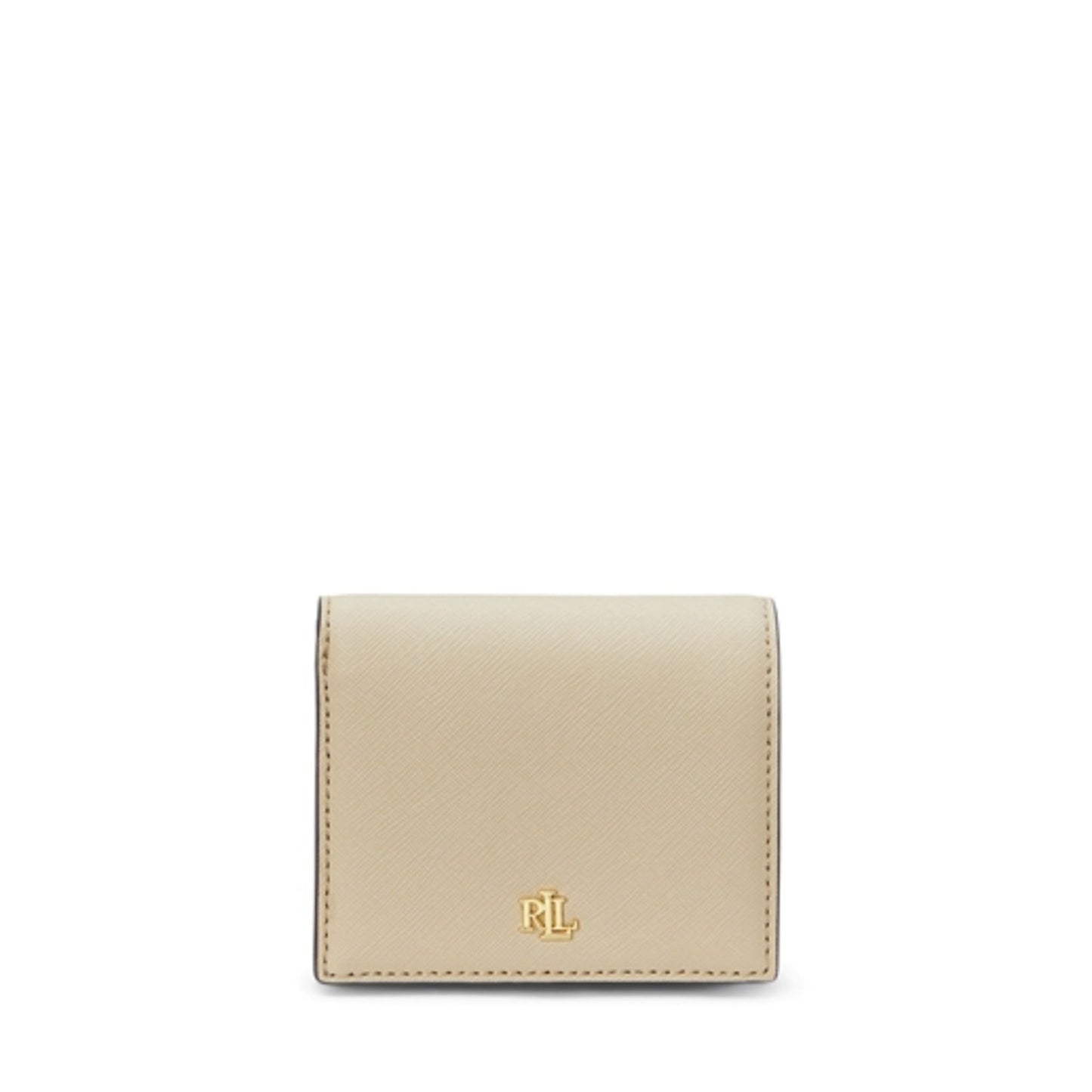 CROSSHATCH LEATHER COMPACT WALLET, BIRCH TAN