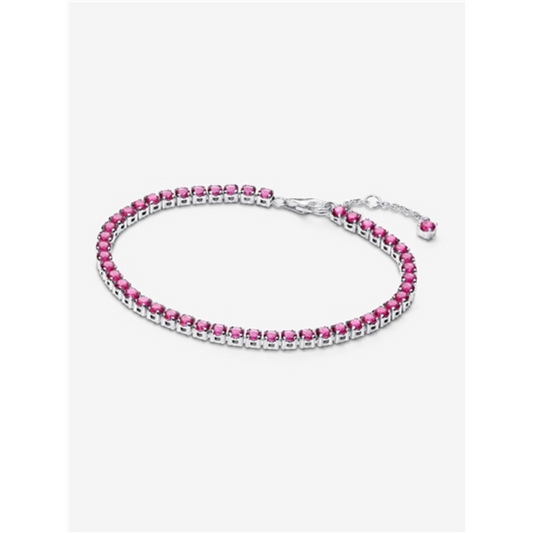 SPARKLING PINK TENNIS BRACELET, 7.9"