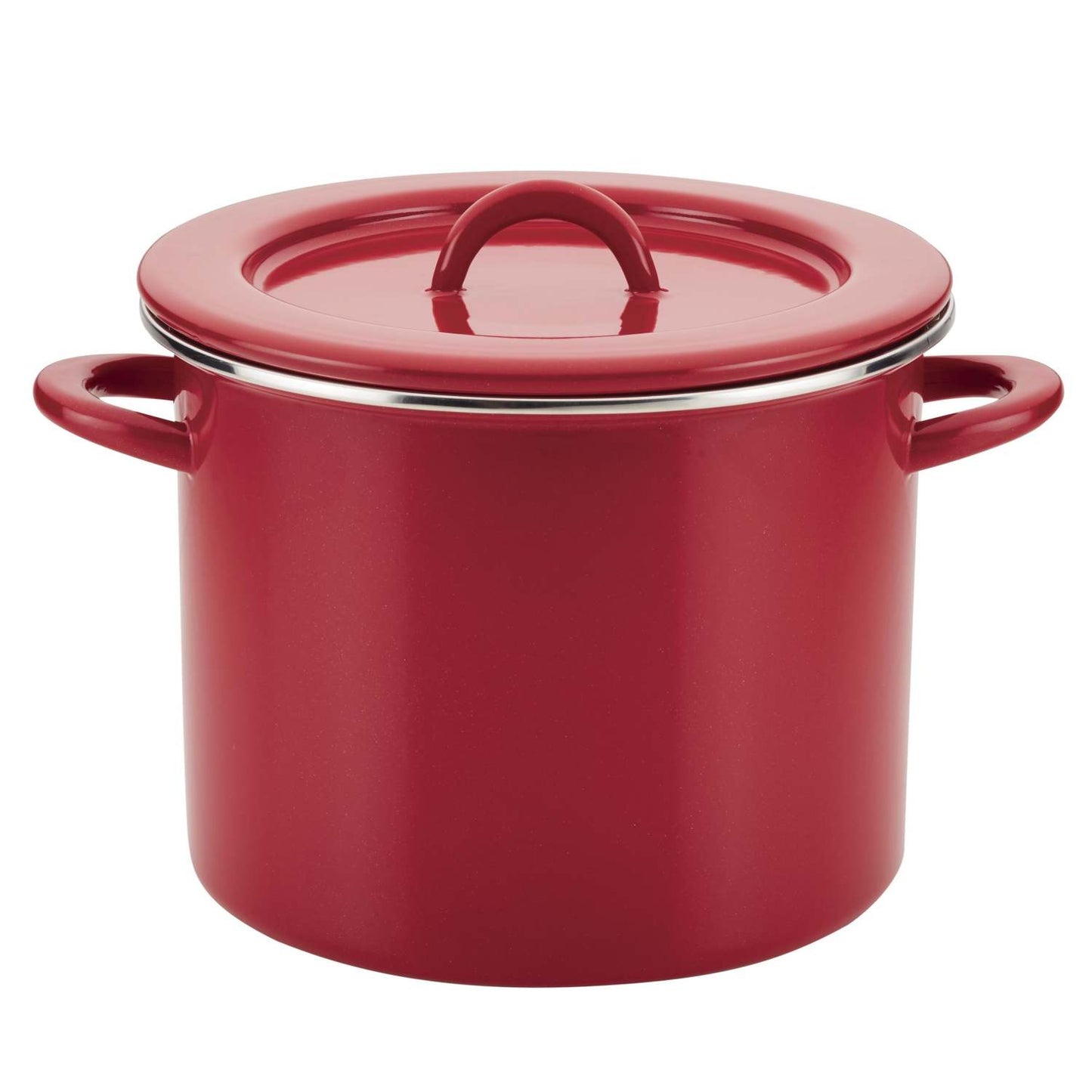 CREATE DELICIOUS 12QT ENAMEL ON STEEL STOCKPOT W/ LID RED