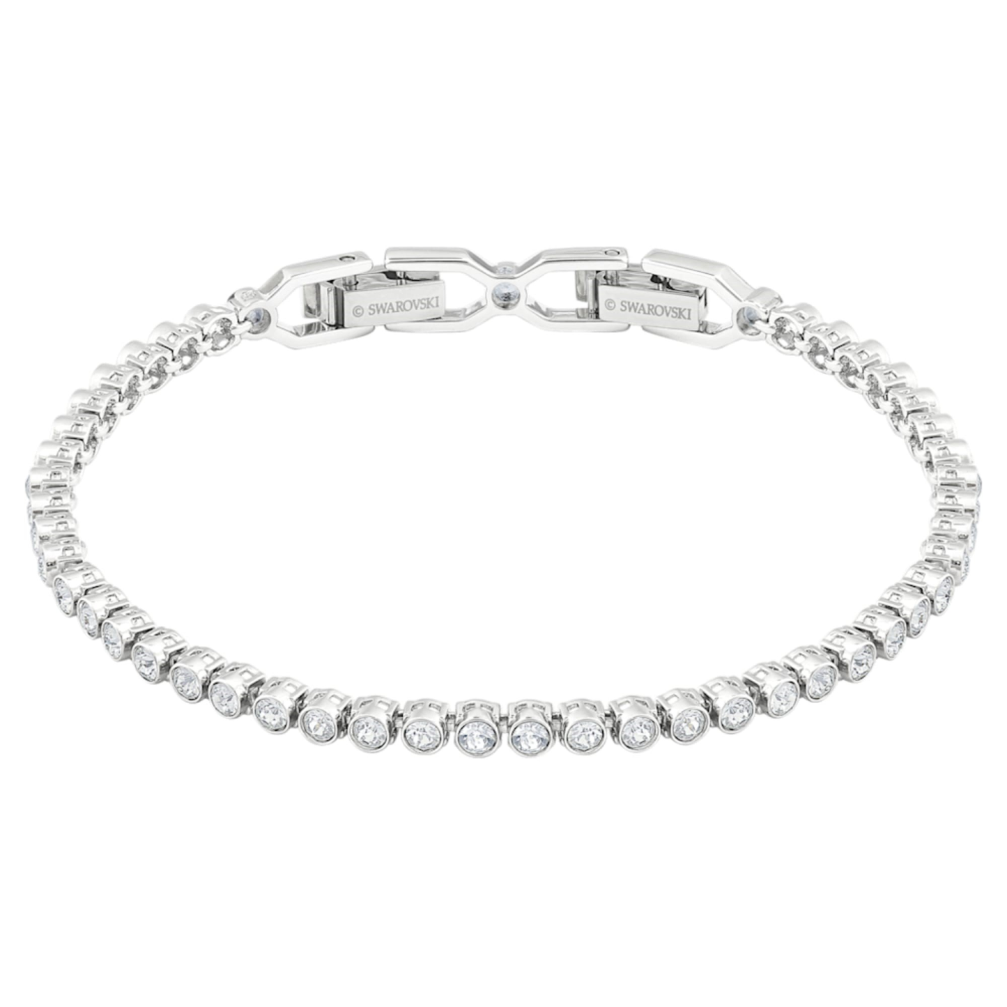 SWAROVSKI IMBER ROUND CUT, WHITE, RHODIUM PLATED