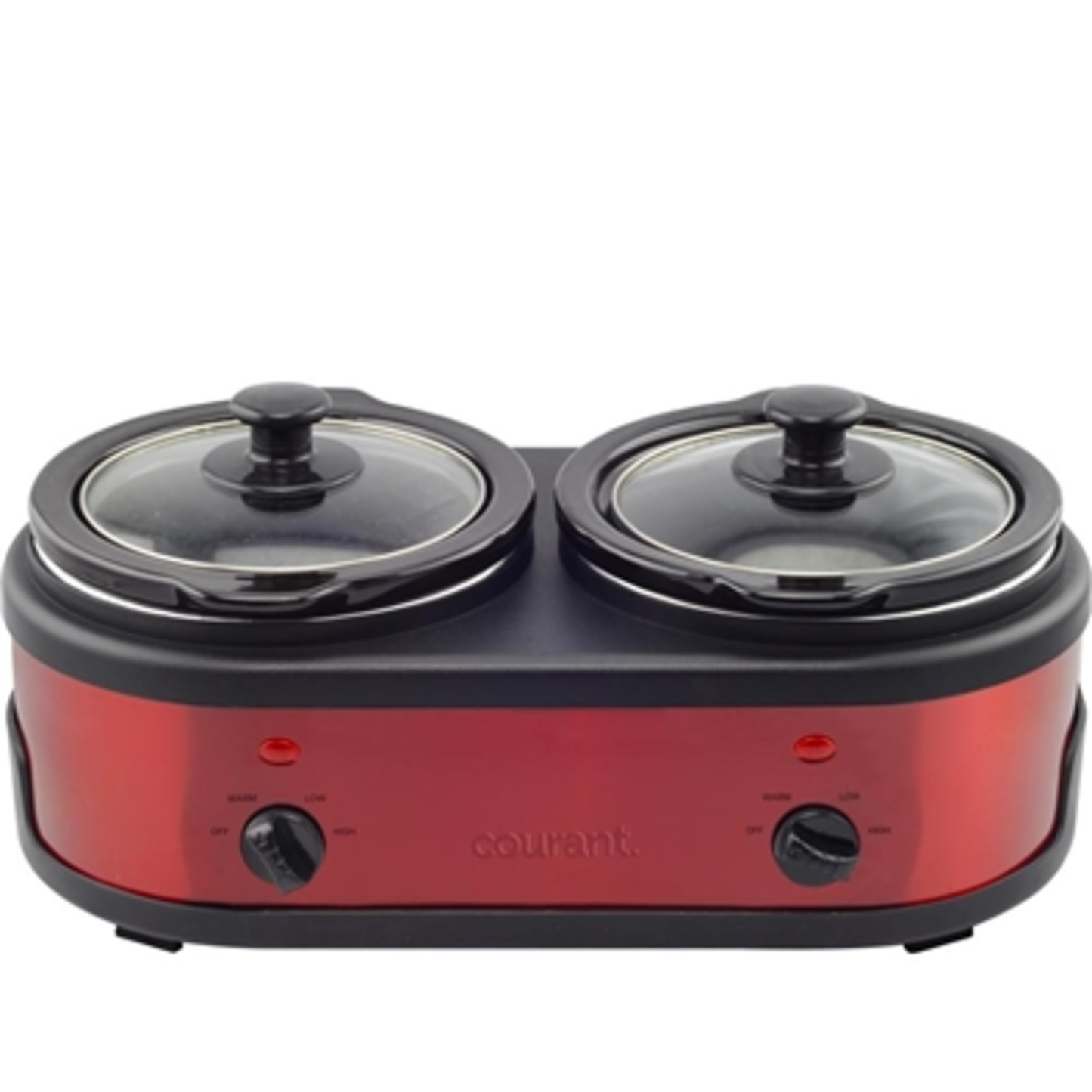 DOUBLE SLOW COOKER, RED, 3.2 QUART