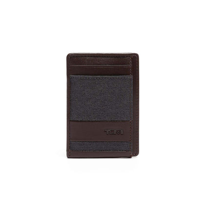 ALPHA MONEY CLIP CARD CASE ANTHRACITE/BROWN