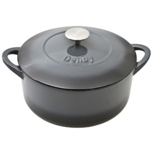 DENBY HALO CAST IRON 4L ROUND CASSEROLE
