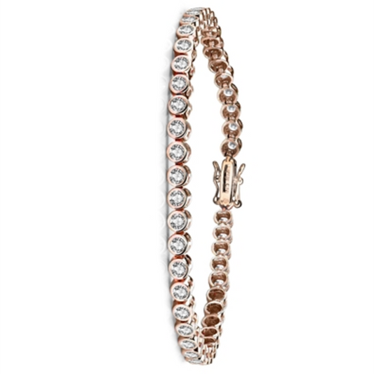 18K ROSE GOLD CLASSIC TENNIS BRACELET, GOLD, 7"