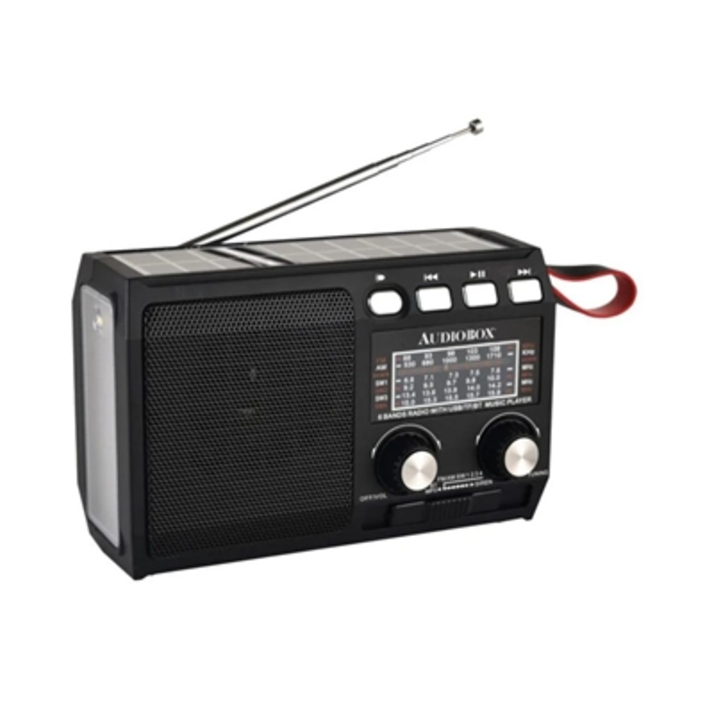 PORTABLE SOLAR RADIO BLUETOOTH W/ CRANK, BLACK