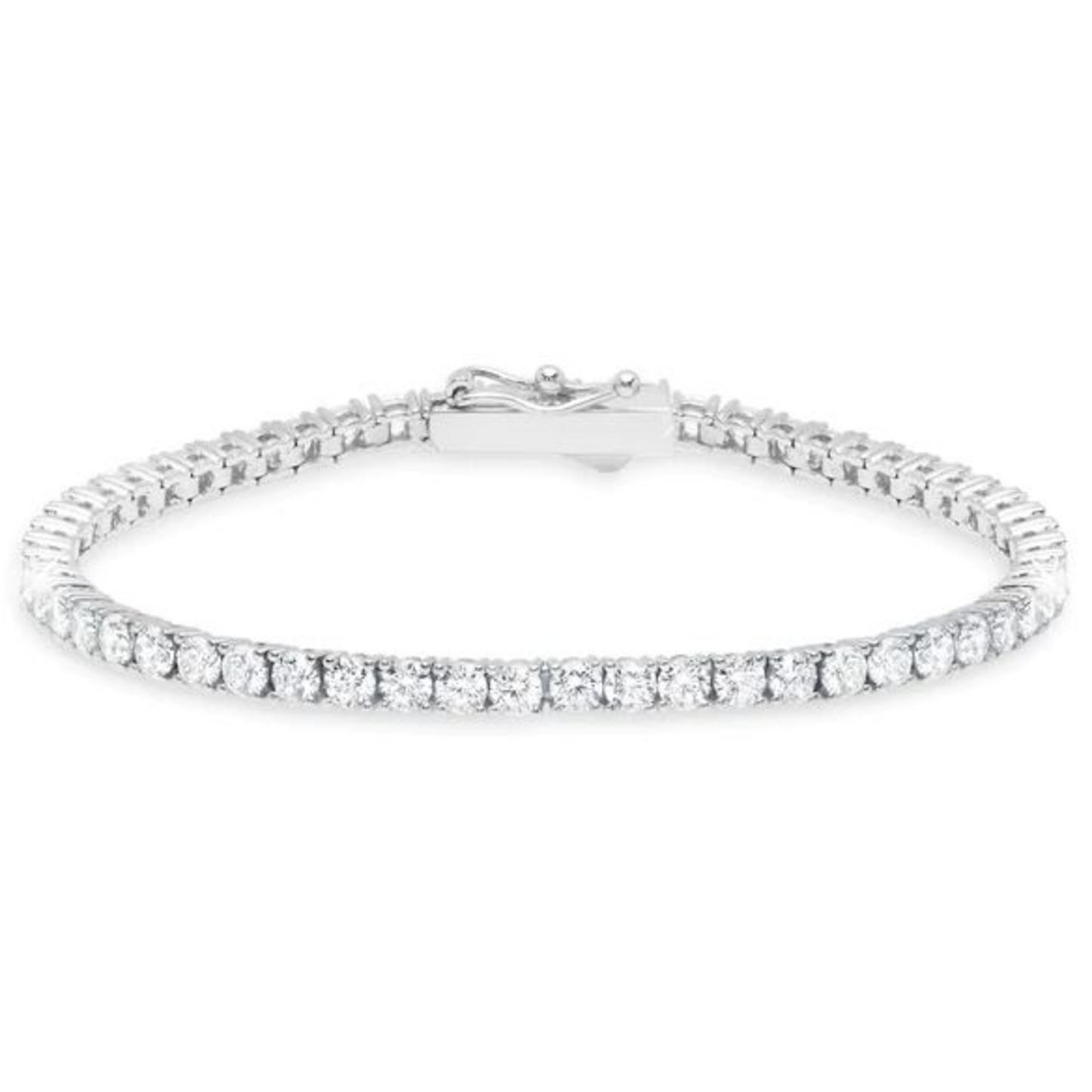 CRISLU CLASSIC MEDIUM BRILLIANT TENNIS BRACELET FINISHED IN PURE PLATINUM