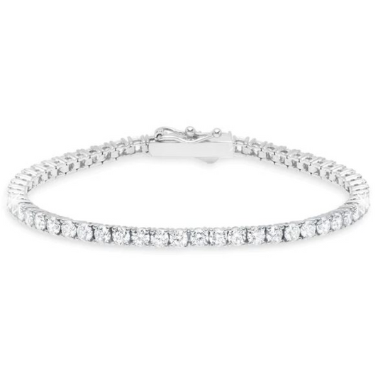 CRISLU CLASSIC MEDIUM BRILLIANT TENNIS BRACELET FINISHED IN PURE PLATINUM