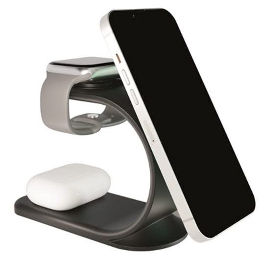 3 IN 1 MAGSAFE WIRELESS DESK STAND, BLACK