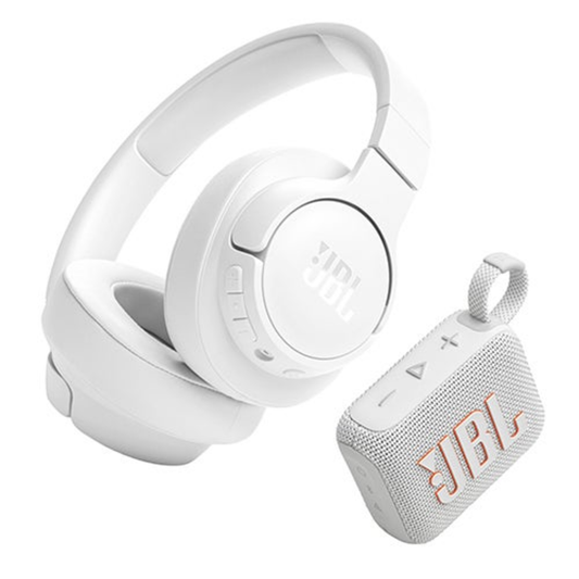 TUNE 720BT WIRELESS OVER EAR HEADPHONES W/ GO 4 BLUETOOTH SPEAKER WHITE