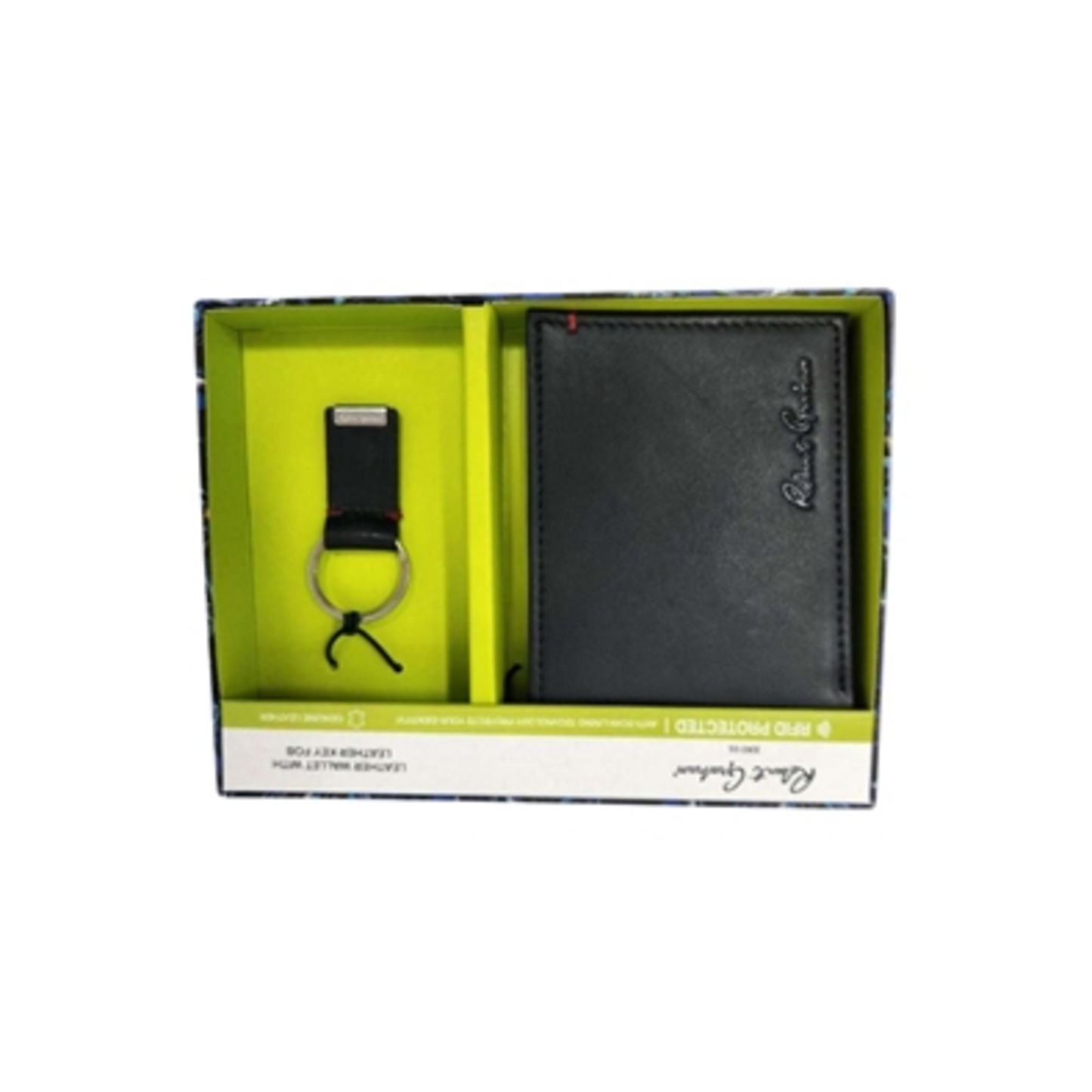 KEYPSAKE WALLET AND KEYCHAIN GIFT SET, BLACK, 2 PIECES