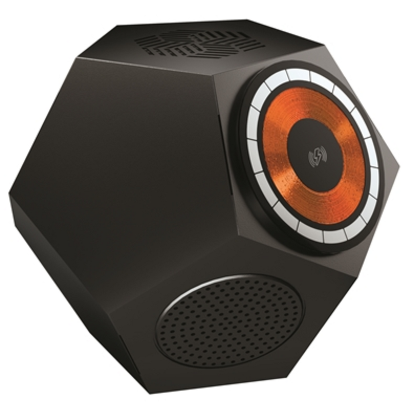 DOME SHAPE MAGSAFE CHARGER AND SPEAKER, BLACK