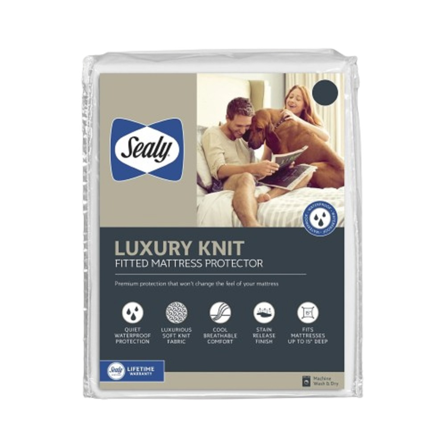 SEALY FITTED LUXURY KNIT MATTRESS COVER - KING